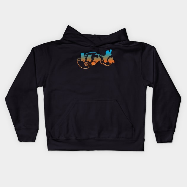 Playful Kittens Kids Hoodie by Sketchbook ni Abi